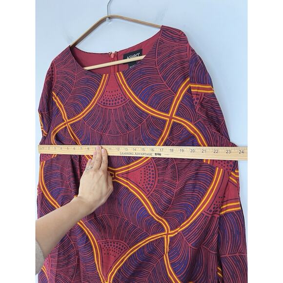 Size 14 Ashro Sheath Pink Yellow Datenight Party Cruise Dress African Ankara - Picture 3 of 12